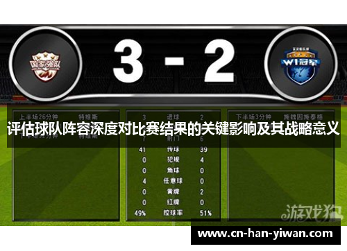 评估球队阵容深度对比赛结果的关键影响及其战略意义